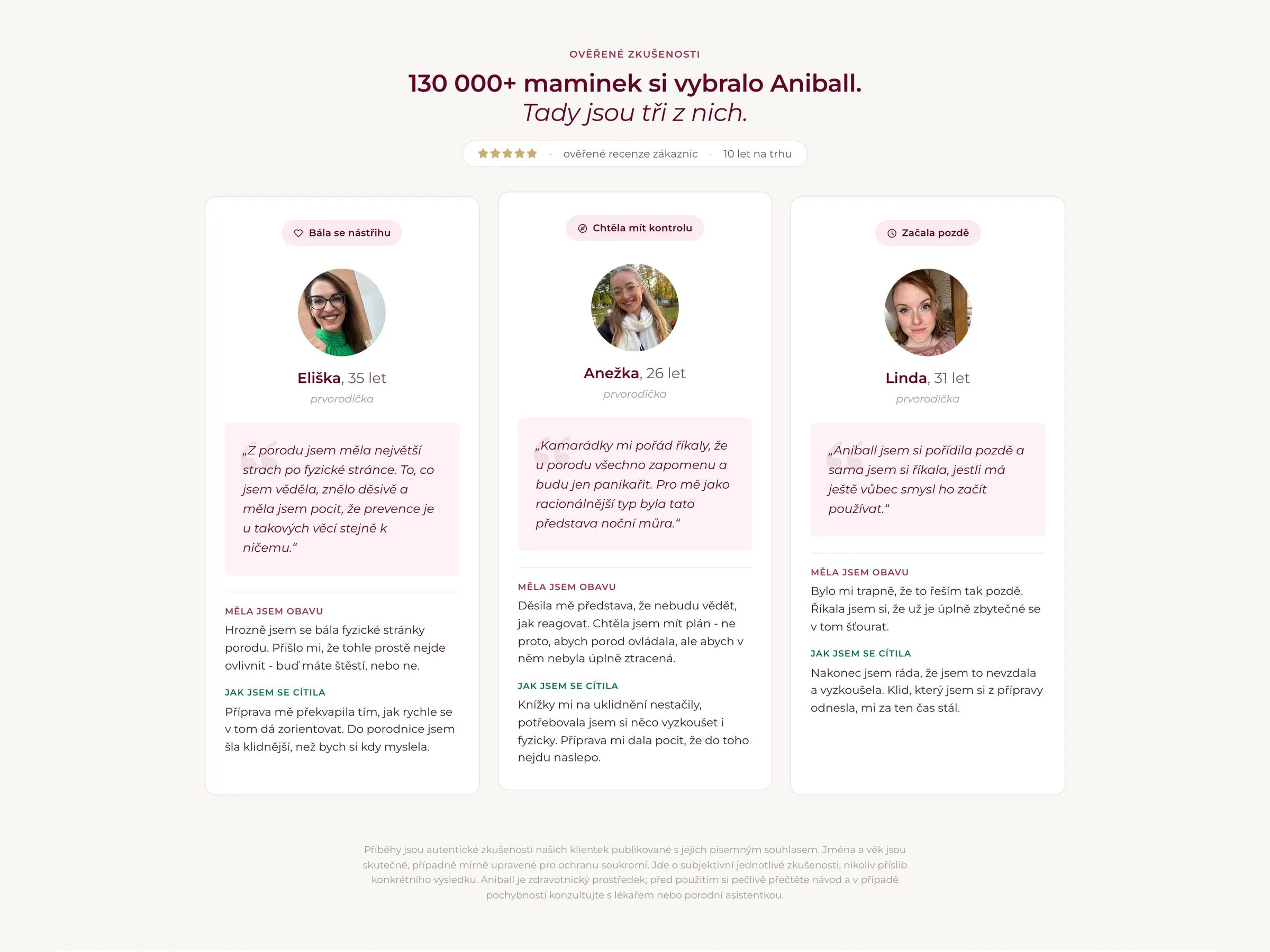 The verified customer experiences section on the Aniball product page