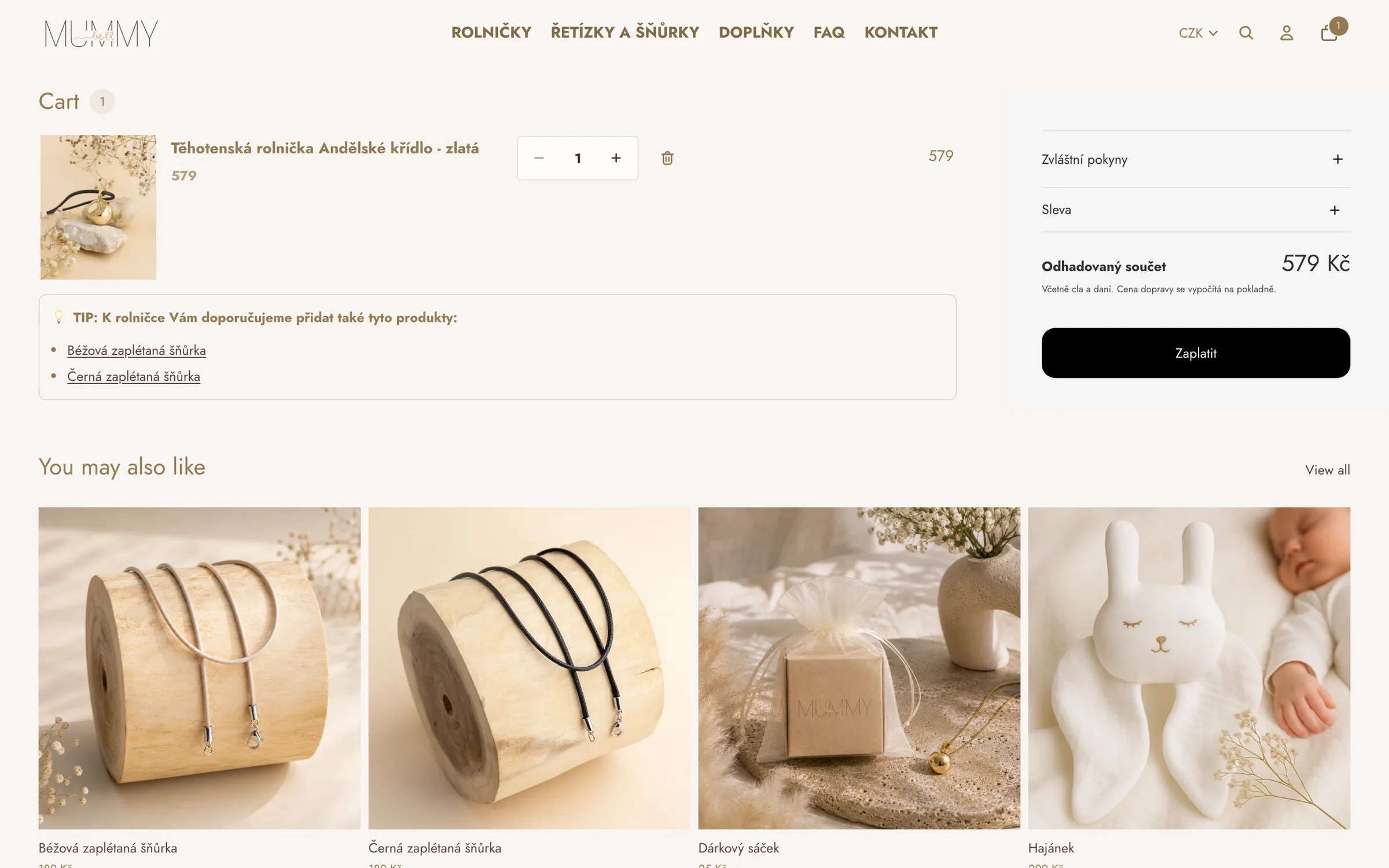 The bola cart page before the redesign – a table with no supporting information
