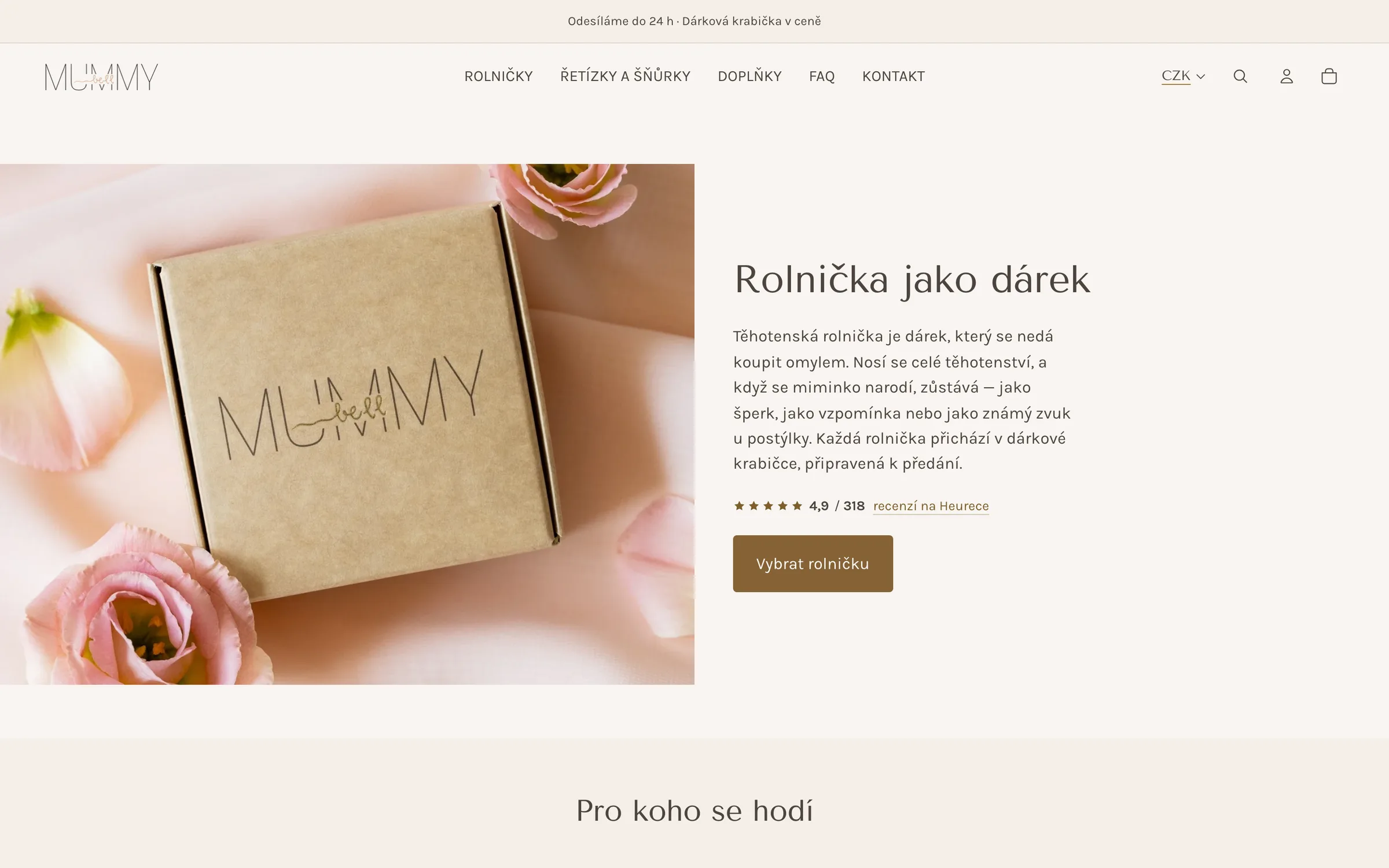 The gift page after the redesign – gifting occasions and selected pieces