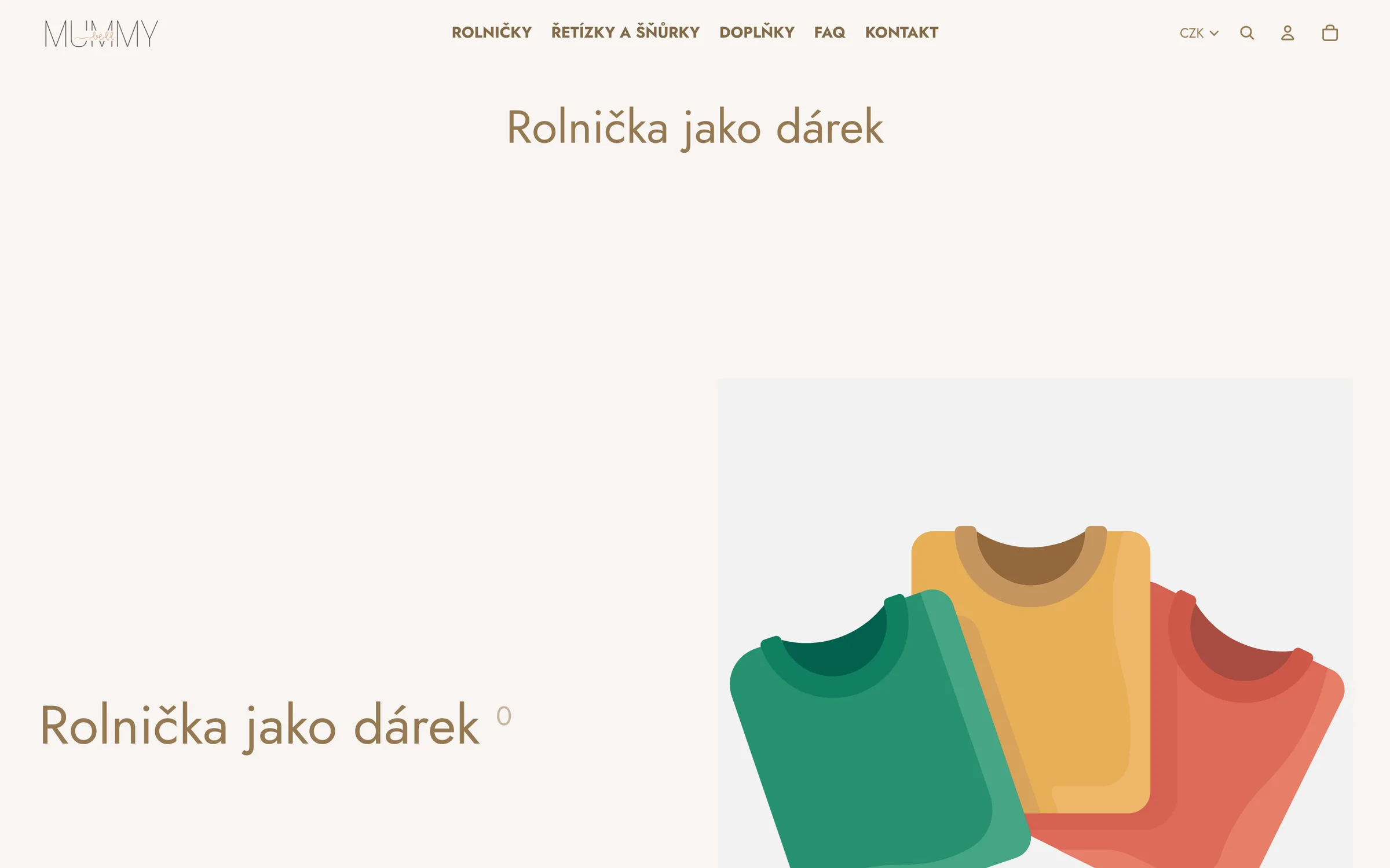 The gift page before the redesign – a heading and an empty product listing