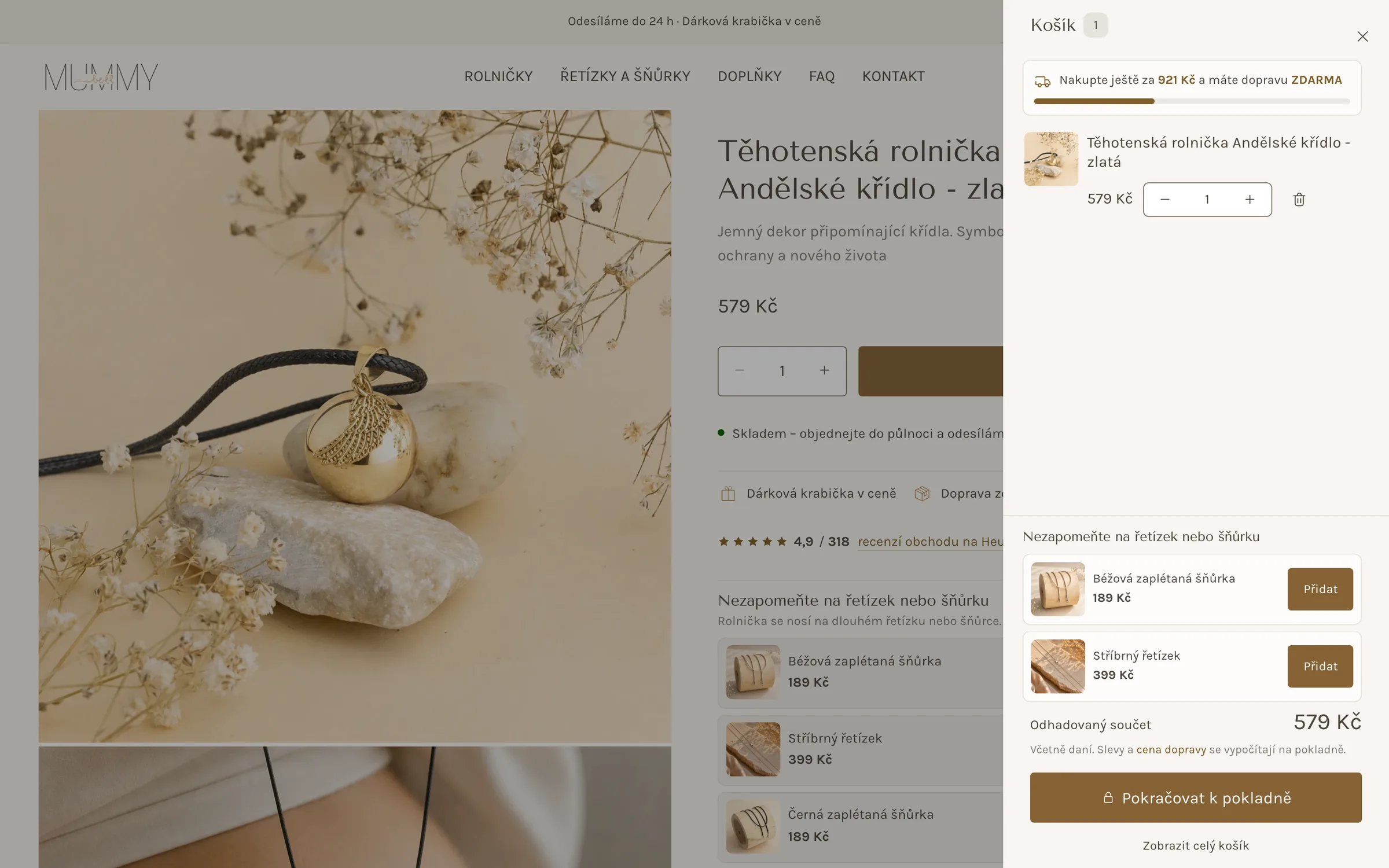 The bola cart drawer after the redesign – add-ons with an image, price and button