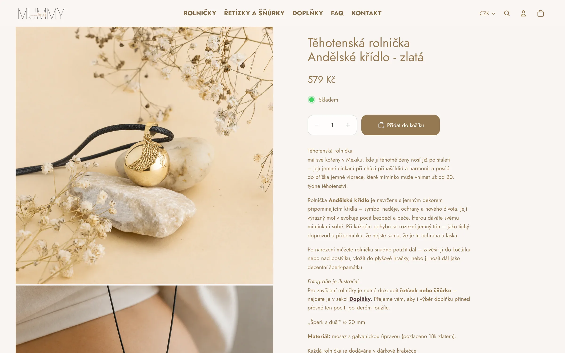 The bola product page before the redesign – gallery, price and a block of text